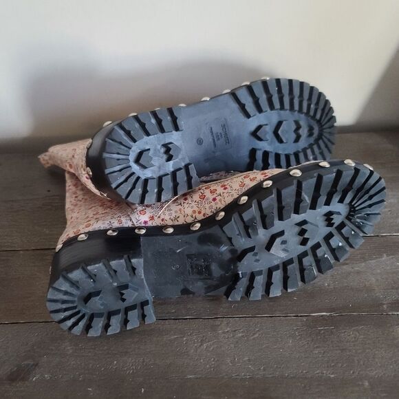 Schutz Andrea Floral & Studs Lace Up combat boots Size 10 - Picture 7 of 9